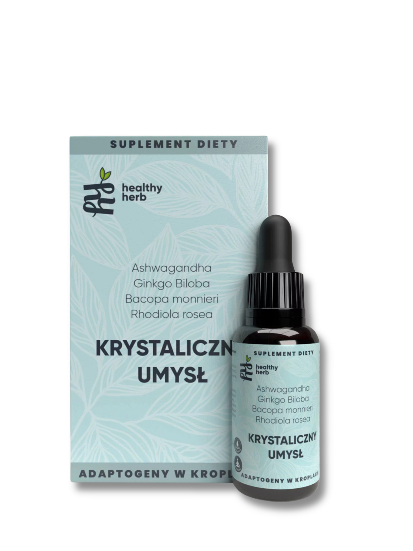 KRYSTALICZNY UMYSŁ - Ashwagandha, Ginkgo biloba, Bacopa monnieri, Rhodiola rosea
